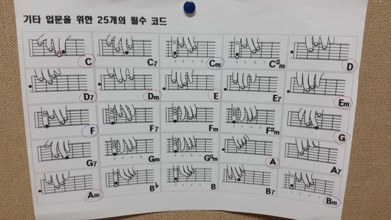 책상 앞에 붙여 놓고 틈만 나면 보고 연습한다