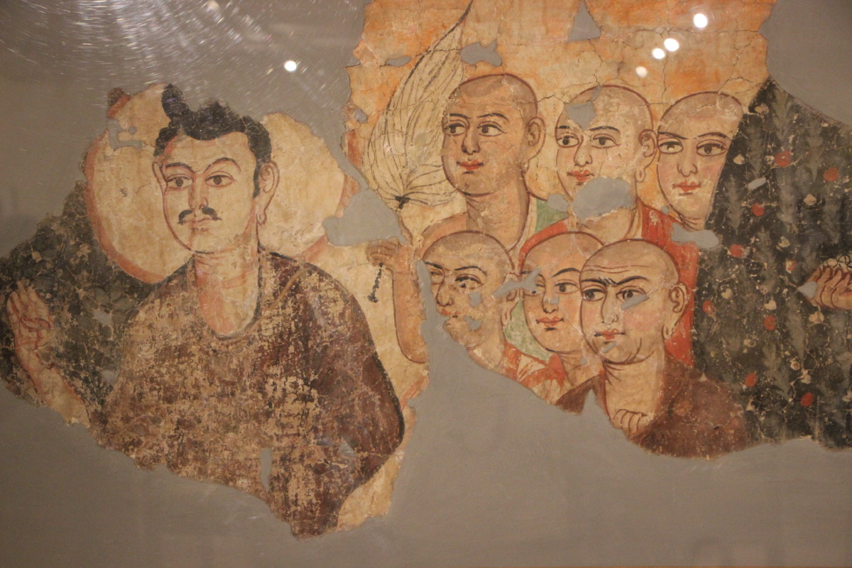 미란의 사원 벽화 '부처와 여섯 제자'