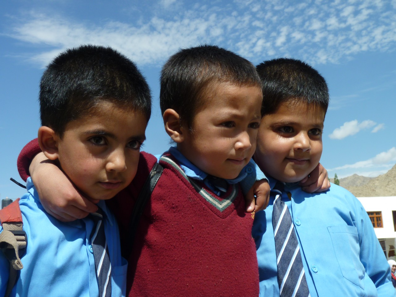 라다크 레 공립학교 아이들.