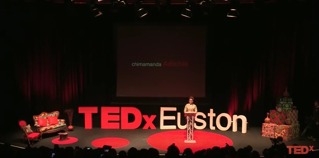 ▲ 이 책의 저자인 치마만다 응고지 아디치에가 'TEDxEuston'에서 '우리는 모두 페미니스트가 되어야 합니다'라는 주제로 강연하고 있다(유투부 동영상, 'We should all be feminists | Chimamanda Ngozi Adichie | TEDxEuston '에서 갈무리)