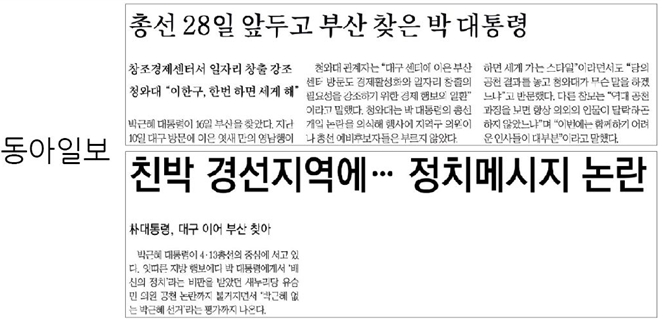  동아일보 관련 보도 갈무리