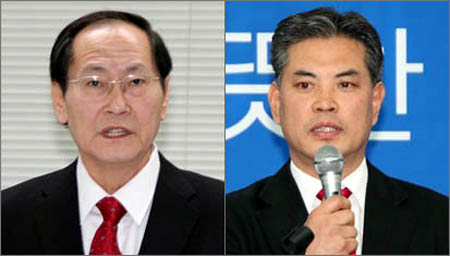 국민의당 김창수 예비후보(왼쪽)와 더불어민주당 박영순 예비후보.