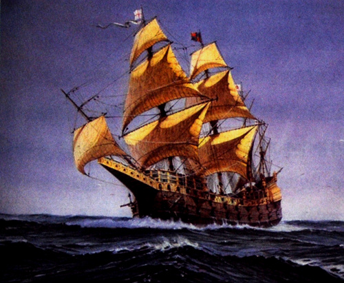 초창기 영국 해군함정의 모습이다. 18세기 당시 영국해군의 가장 큰 적은 괴혈병이었다. 사진은 유병용의 <과학으로 만드는 배>(지성사)에서 발췌.