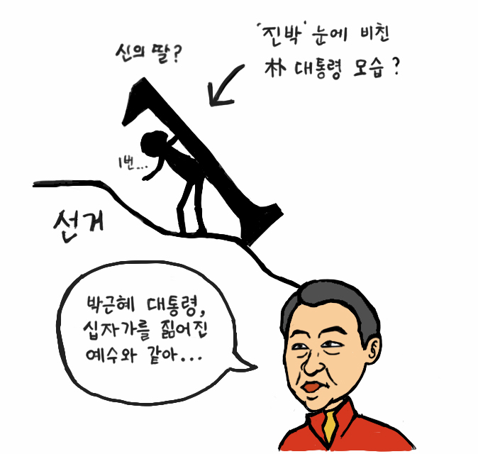  진박 눈에는 박근혜 대통령이 예수?