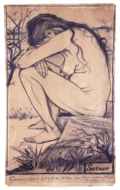 고흐의 슬픔 화가 빈센트 반 고흐의 1882년 4월 10일작, '슬픔(Sorrow)'. 이 그림의 주인공은 '시엔(Sien)'으로 고흐가 사랑했던 여성이다.