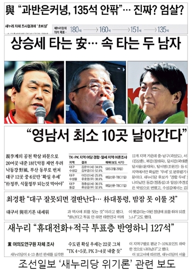 조선일보 새누리당 위기론