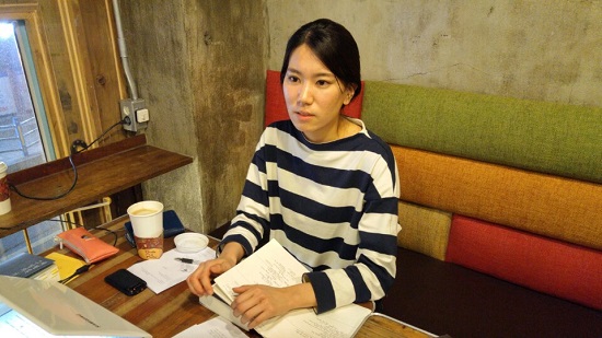 <세월호, 그날의 기록> 공저자 박다영씨가 질문에 답하고 있다.