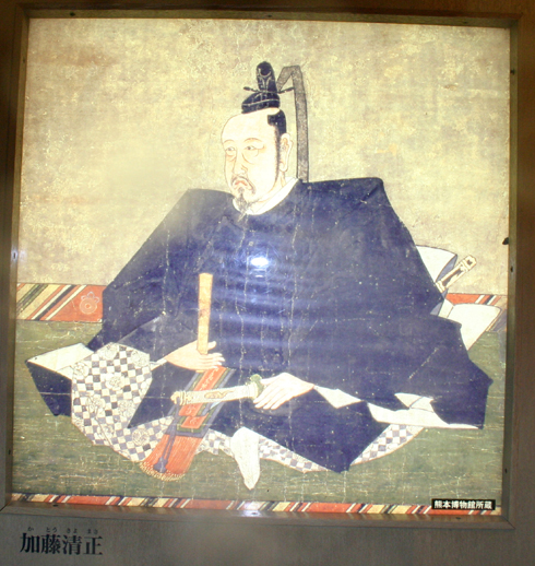일본인들이 구마모트 성 내부 진열관에 모셔 둔 가토기요마사의 초상