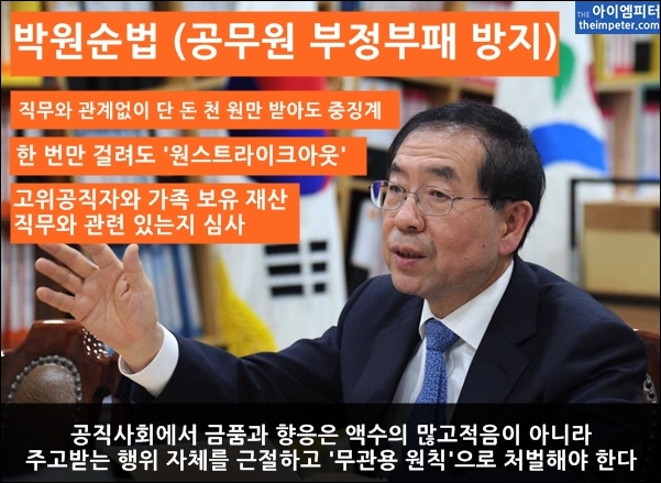 박원순법은 2014년 10월 개정된 서울시 공직자 행동강령을 말한다.