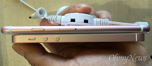 애플 아이폰6S(위)와 아이폰SE
