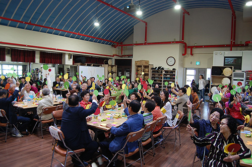 지난해 10월 5일 남구노인문화센터 3층 강당에서 열린 ‘선배시민축제 100인 원탁토론회’.<사진제공·남구노인문화센터>