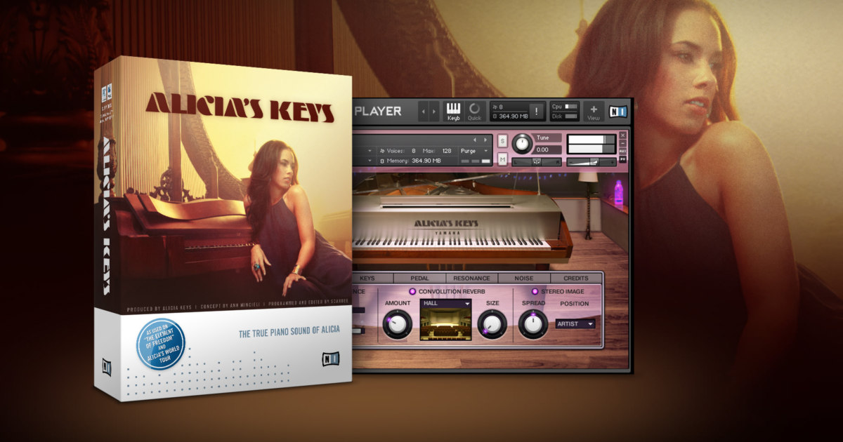  유명 팝가수 알리샤 키스의 파이노 소리를 재현한 가상악기 Alicia's Keys Piano 실행 화면