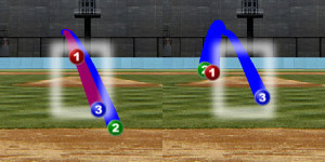  김현수 vs 버드 노리스, 1회(좌) 88마일 커터, 3회(우) 86마일 슬라이더 (출처: MLB.com 게임데이)

