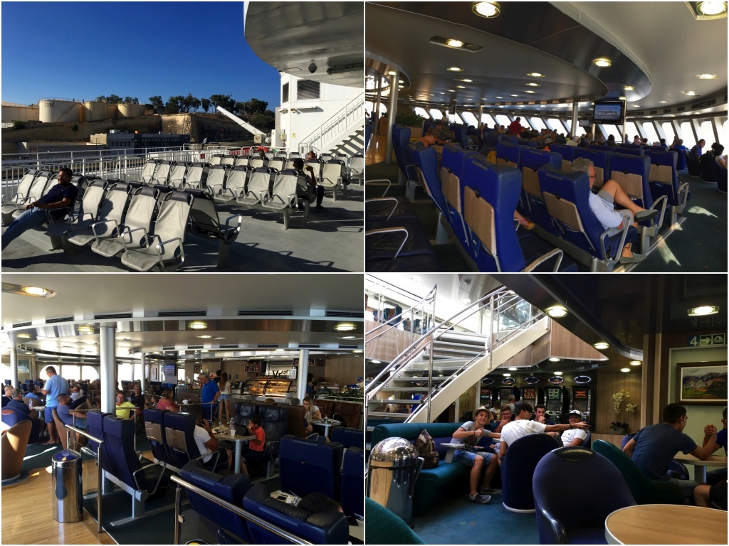  Virtu Ferries의 이코노미석은 지정좌석이 아니기 때문에 어디든 원하는 자리에 앉으면 된다.