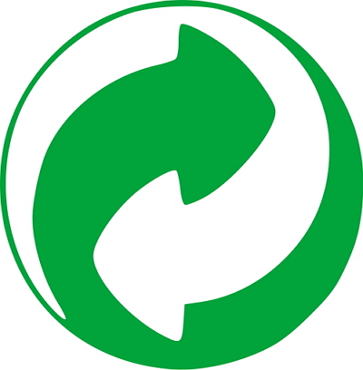 대표적인 생산자 책임 재활용 제도인 유럽의 '그린 도트(Green dot)' 시스템 로고.