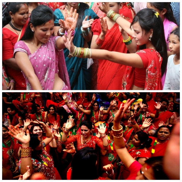 오늘 네팔 현지에서 열린 붉은 댄스 네팔 티즈 축제 모습이 지인의 페이스북에 게시되었다.