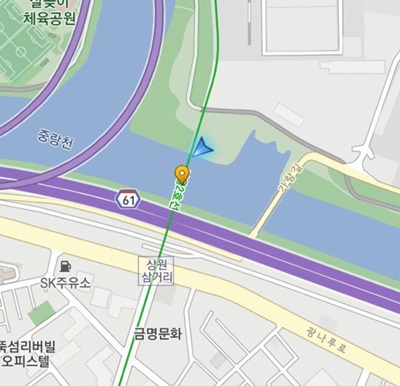 장안철교 사고현장 추모공간 지도