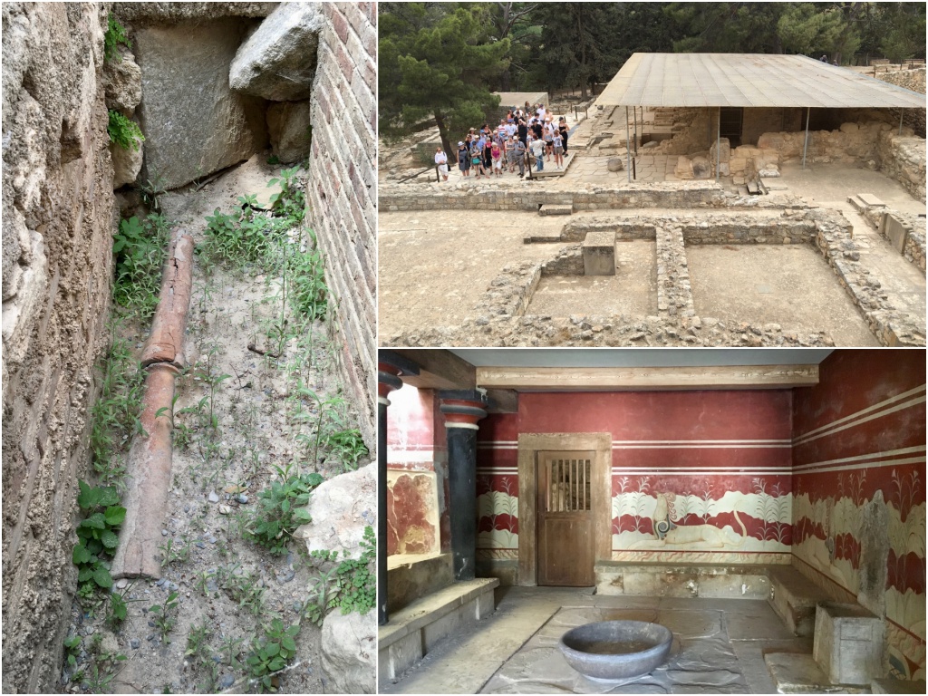 크노소스 궁전의 하수 시설과 왕의 방은 보존 상태가 양호해서 특히 눈길을 끌었다.