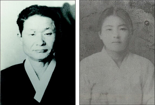 반민투위 위원장을 지낸 김 부회장의 아버지 김상덕 선생(왼쪽), 김정륙 부회장이 7살에 숨진 어머니의 젊은 시절 모습 