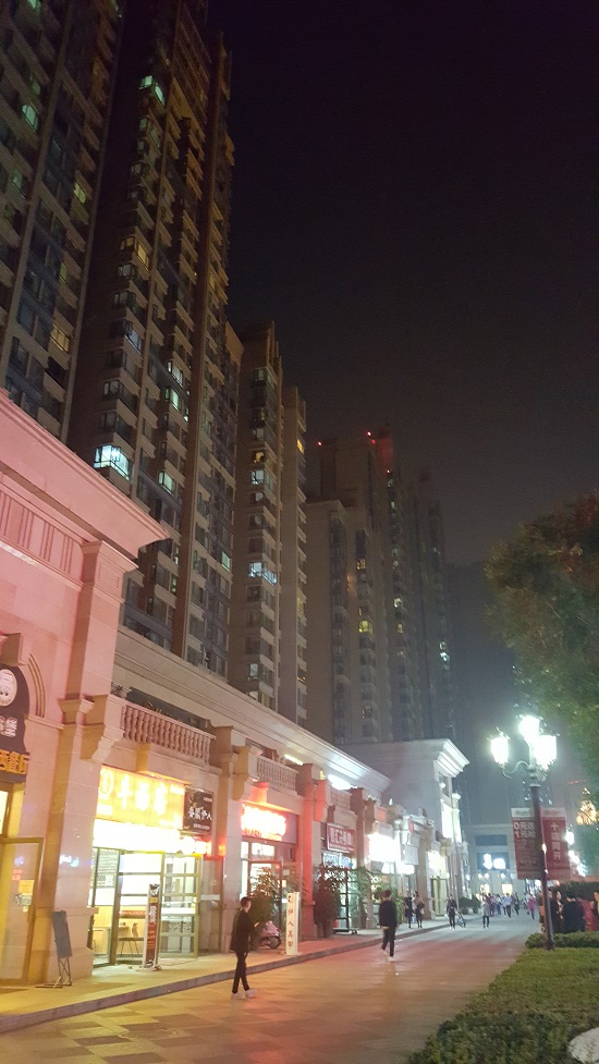 고층 고급아파트가 즐비한 정주 란빠오완의 귀인거리(？堡？？人街)