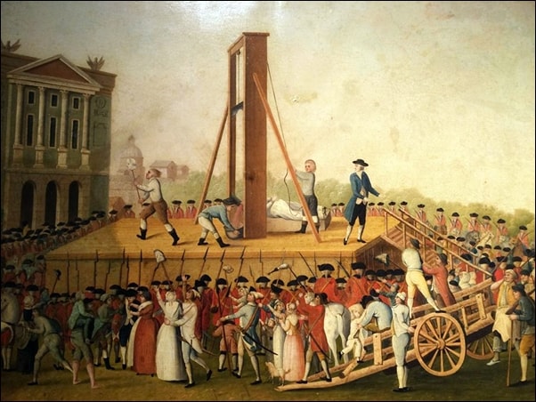 프랑스 대혁명 당시 마리 앙투와네트의 처형 모습을 그린 그림
