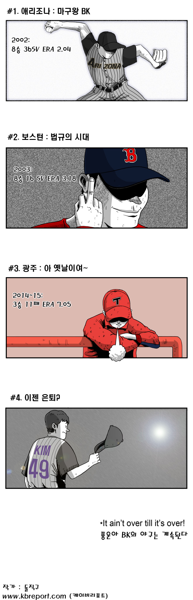  프로야구 야매카툰(11/13) 풍운아 김병현, 야구는 계속된다.

