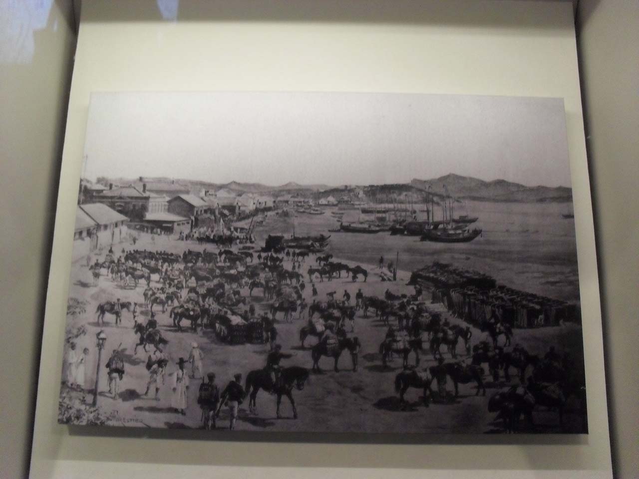 청일전쟁 당시 조선에 상륙한 일본군. 서울 광화문광장 동북쪽의 대한민국역사박물관에서 찍은 사진.