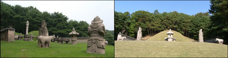 경릉 왼쪽이 인수대비가 잠들어 있는 곳. 오른쪽은 의경세자가 잠들어 있는 곳