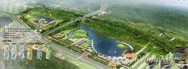 대전시와 대전도시공사가 추진하고 있는 도안갑천지구 생태호수공원 조성계획 조감도.
