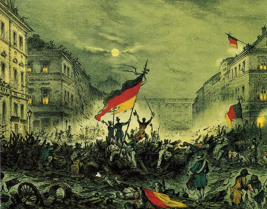 3월 혁명 당시의 베를린 봉기를 묘사한 그림. 