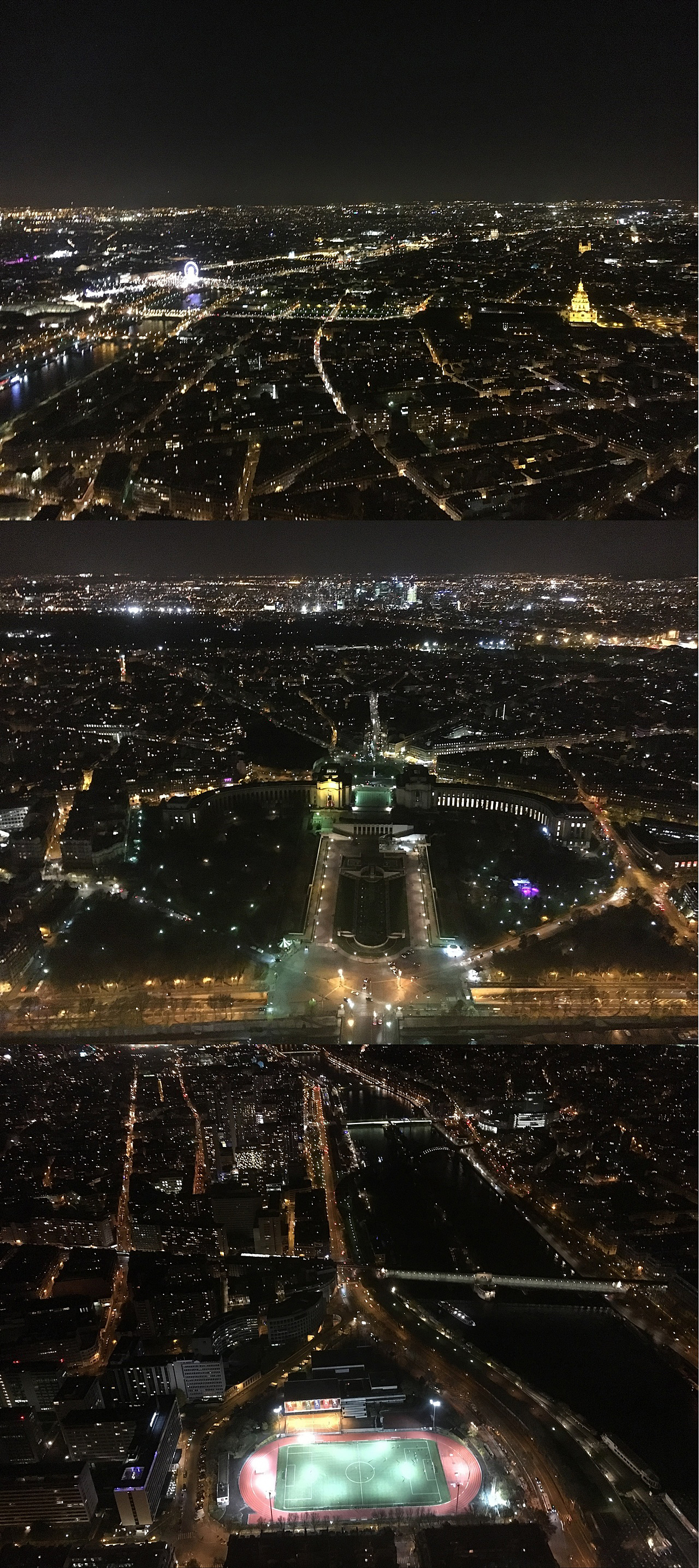  에펠탑 전망대에서 내려다 본 파리의 야경