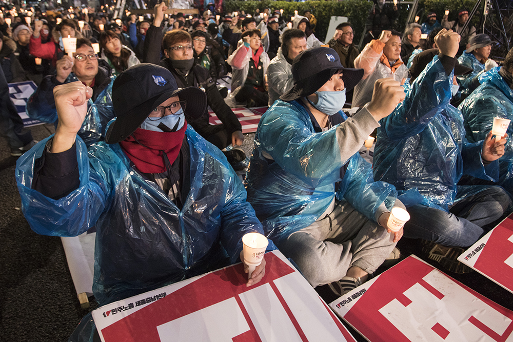  30일 충남 천안시 동남구 종합터미널에서 총파업-시민불복종 집회가 열렸다. 