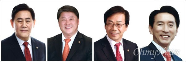 대구참여연대가 국정농단 부역 TK 의원 8명의 이름을 발표했다. 사진은 왼쪽부터 최경환, 조원진, 이완영, 김석기 의원.