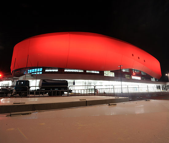 13일 개관한 아이스아레나 경기장에서는 2018평창동계올림픽 동안 피겨와 쇼트트랙 경기가 열린다.