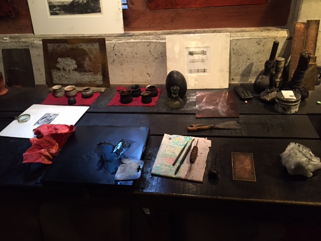 렘브란트의 집 박물관, 동판화 실습 도구들