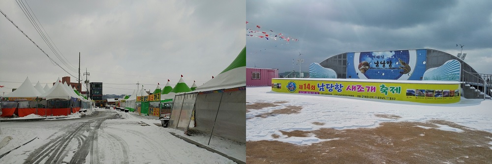  한파와 폭설로 텅 빈 새조개 축제장소 (01.20)