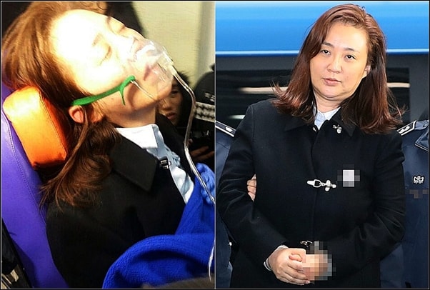 성형외과 김영재 원장 부인 박채윤 와이제이콥스메디칼 대표가 특검 사무실에 출석했다 구급차로 옮겨졌다
