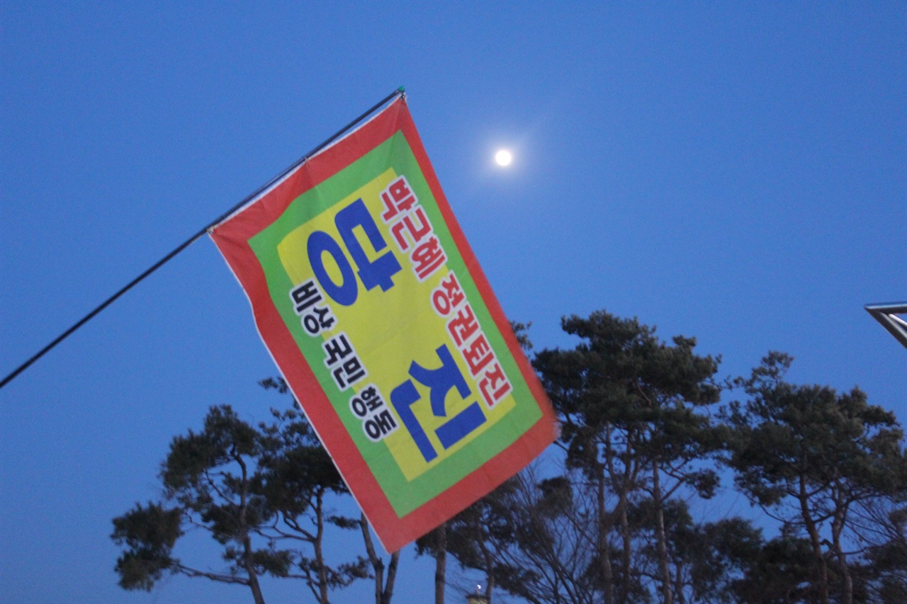 박근혜정권퇴진당진비상국민행동 깃발이 나부끼고 있다.