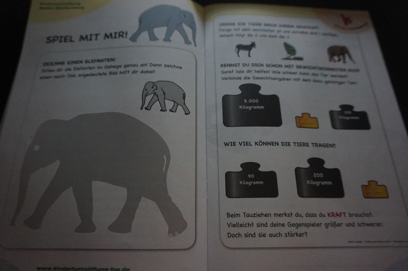 동물원 책자에 소개되어 있는 코끼리