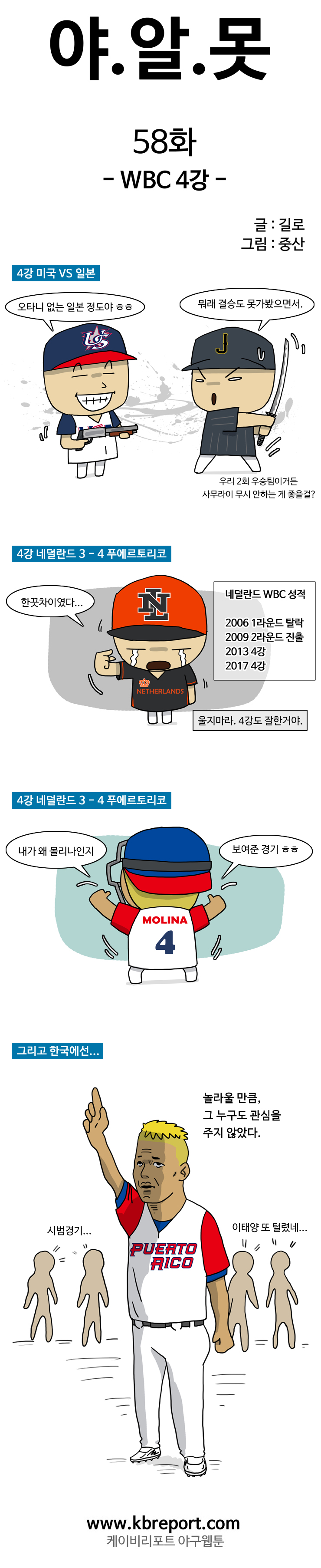  [야구웹툰]야알못 58화: WBC 4강 라운드, 결말은?
