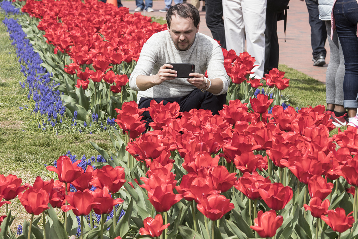 백악관 건너 라파예트 공원에서는 봄을 즐기는 시민들로 가득했다. 