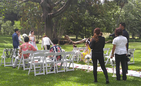 지금 일본의 신혼부부들은 하와이에서 결혼식을 올리고 야외촬영하는 것이 유행이다. 실제 지인의 딸도 이런식으로 결혼식을 마쳤다.
