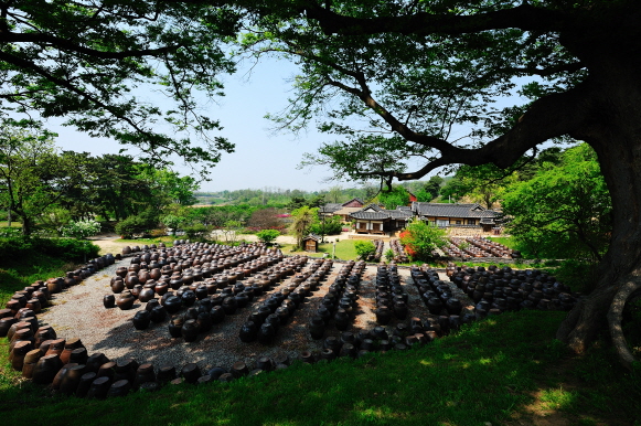 장독대 명재 고택의 깊은 장맛이 느껴지는 곳이다.