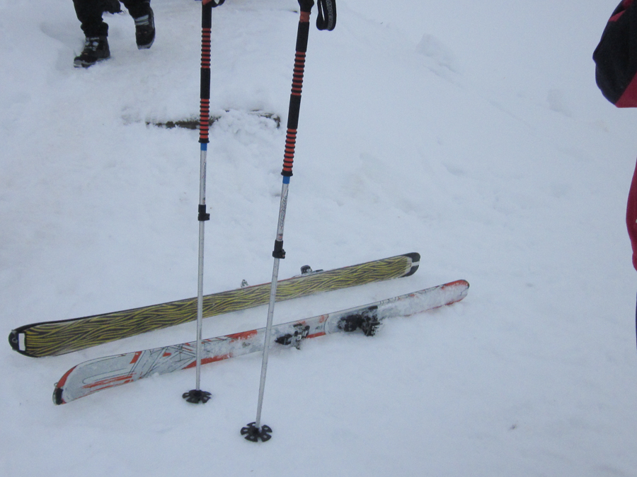 스킨,  플레이트에 붙여놓은 모습.  오스트리아인 신고 있던 스키