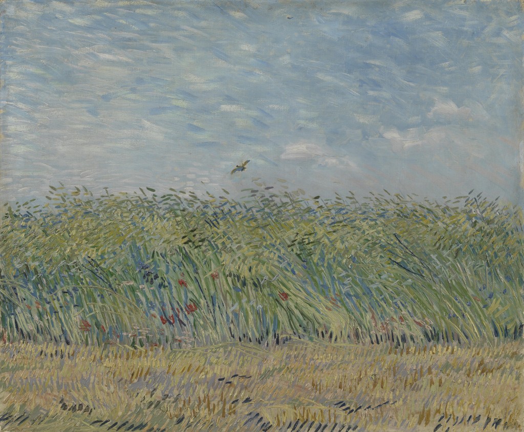 화가 빈센트 반 고호의 1887년 작 유화로 밀밭 위로 종달새가 날아오르는 모습을 그린 것이다. 