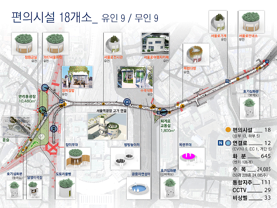  서울로 7017 편의시설