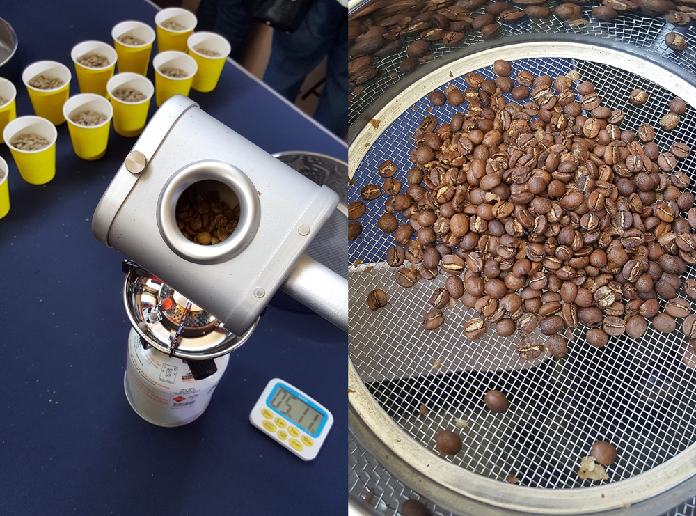  커피 로스팅 체험존에서는 시민들이 직접 원두를 볶아 볼 수 있다.