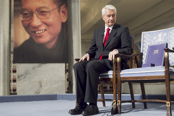 지난 2010년 12월, 노벨평화상 시상식은 수상자인 류사오보가 불참한 상태로 진행됐다. 