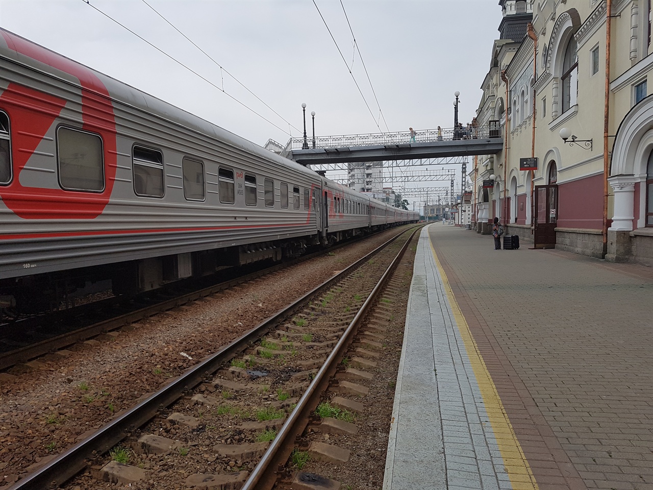 블라디보스톡역에 정차중인 기차