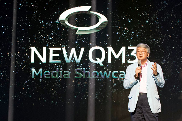  박동훈 르노삼성자동차 사장이 '뉴 QM3' 미디어 쇼케이스 행사에서 이야기를 하고 있다.